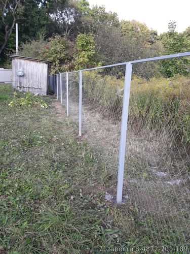 забор из сетки рабица линия