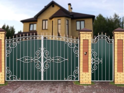 металлические кованые ворота