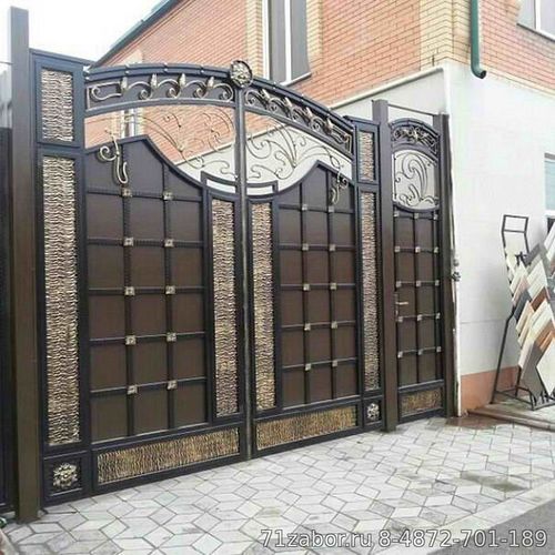 кованые металлические ворота распашные