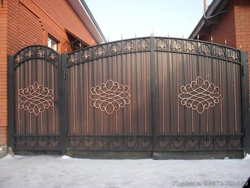 ворота кованые металлические арочные