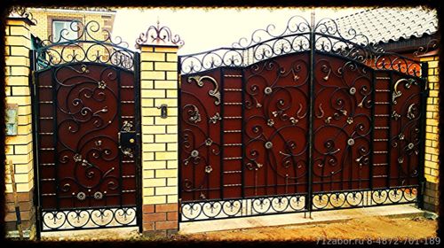 ворота металлические с художественной ковкой