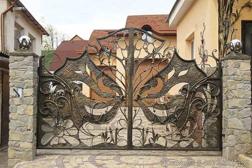 ворота металлические с художественной ковкой